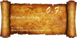 Olenik Frida névjegykártya